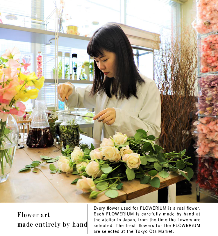 Flower art made entirely by hand